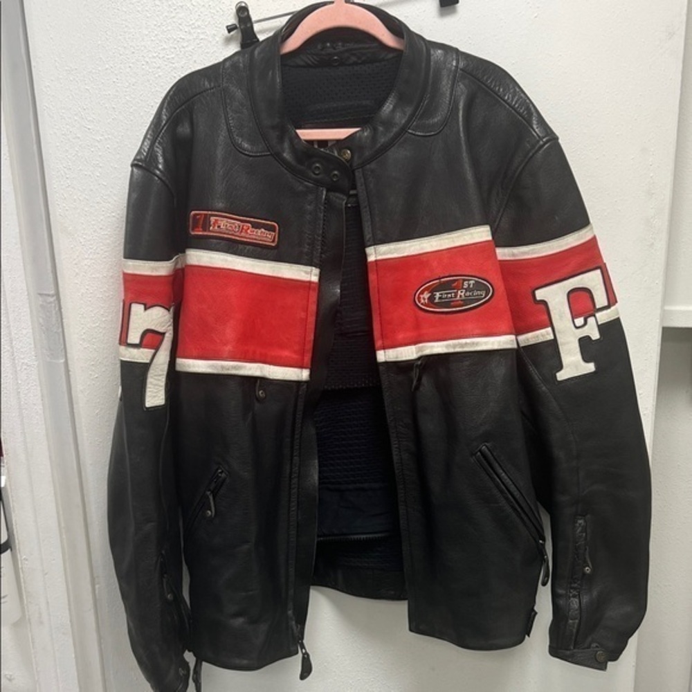 Vintage racing Red and Black Jacket XXL